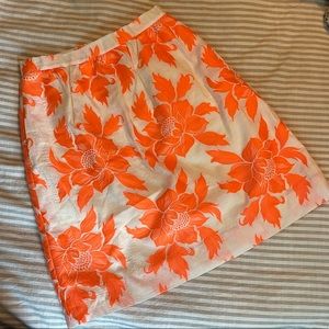 JCrew Neon floral skirt with pockets